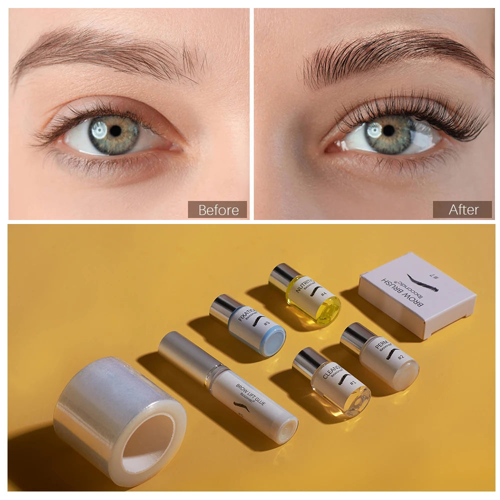 Dropshipping Semi Permanent Brow Lamination Kit Eyebrow Lifting Perming Lotion Brow Lift Perm Set With Brush Tools Beauty Salon Oasis Select