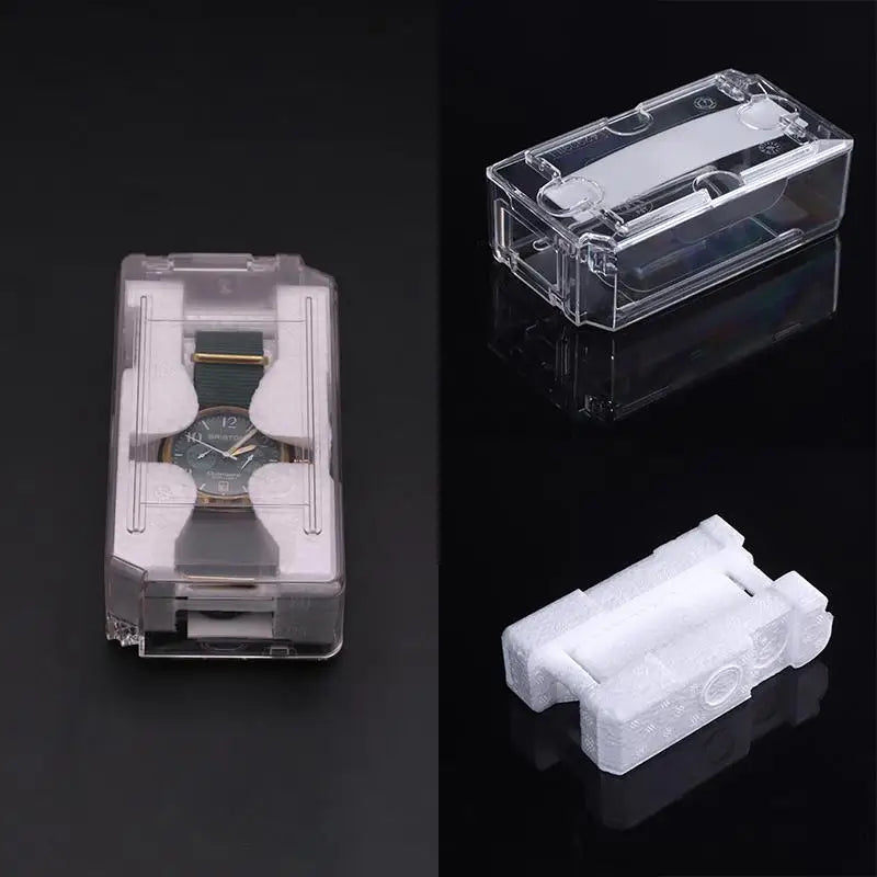 SUSU Universal Jewelry Storage Box Watch Box Men Watch Box Vintage Transparent Single Grid Watch Box Christmas Gift Boxes Oasis Select
