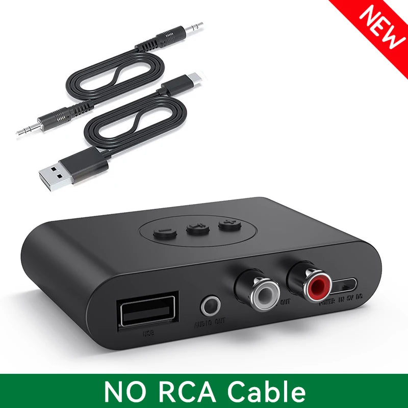 Bluetooth 5.2 Audio Receiver NFC U Disk RCA 3.5mm AUX USB Stereo Music Wireless Adapter With Mic For Car Kit Speaker Amplifier Oasis Select (NEW) No RCA Cable