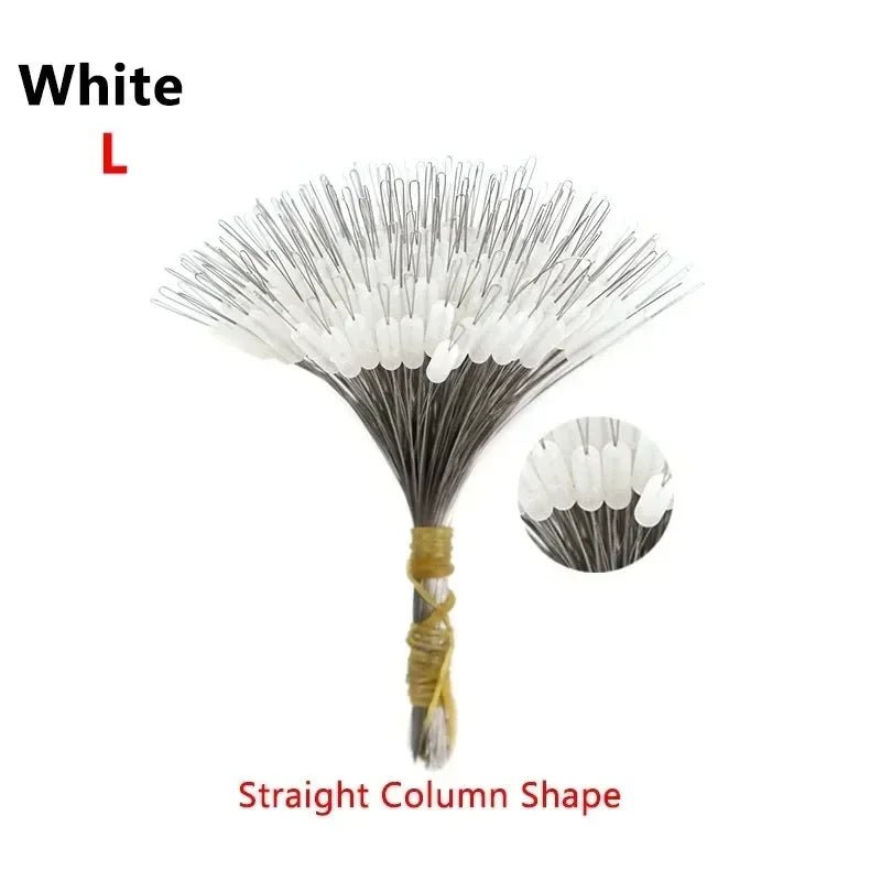 1/2Set Silicone Space Bean Oval Stopper Bobber Profession Fishing Float Resistance Anti-Strand Fish Line Fishing Gear Oasis Select White L