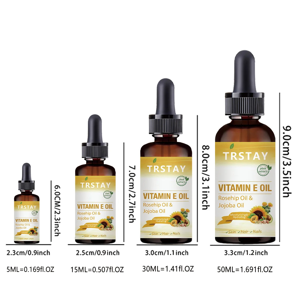 Botanical Extract Vitamin E Oil,Rosehip and Jojoba Oil Blend for Fast Absorption Facial Skin Protection Oasis Select
