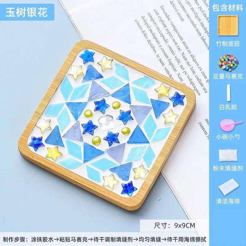 Mosaic Coasters DIY Creative Children's Handmade Material Pack Event New Year's Easter Handmade Diy Gifts Oasis Select Square G 9 9cm