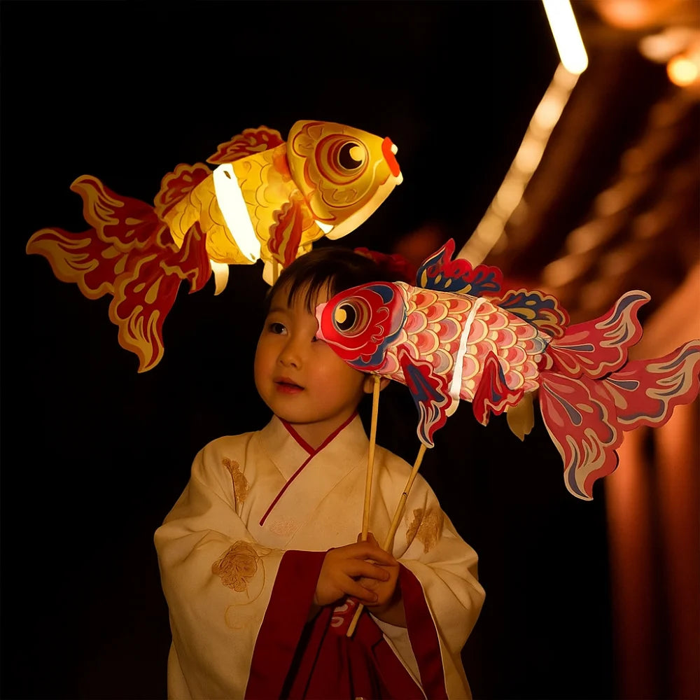 DIY Goldfish Koi Carp Paper Lantern LED Light – Hanfu Decor