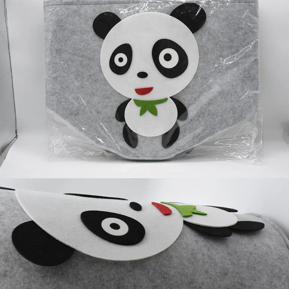 Panda Dinosaur Baby Storage Basket Felt Toy Organizer Laundry Clothes Bucket Cartoon Nursery Hamper for Kids Gift Idea Oasis Select