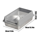 Kitty Sandbox Cat Toilet Deepen Pet Litter Box Semi-Enclosed Deepened Cat Toilet with Scoop for Dormitory Apartment Living Room Oasis Select Silver