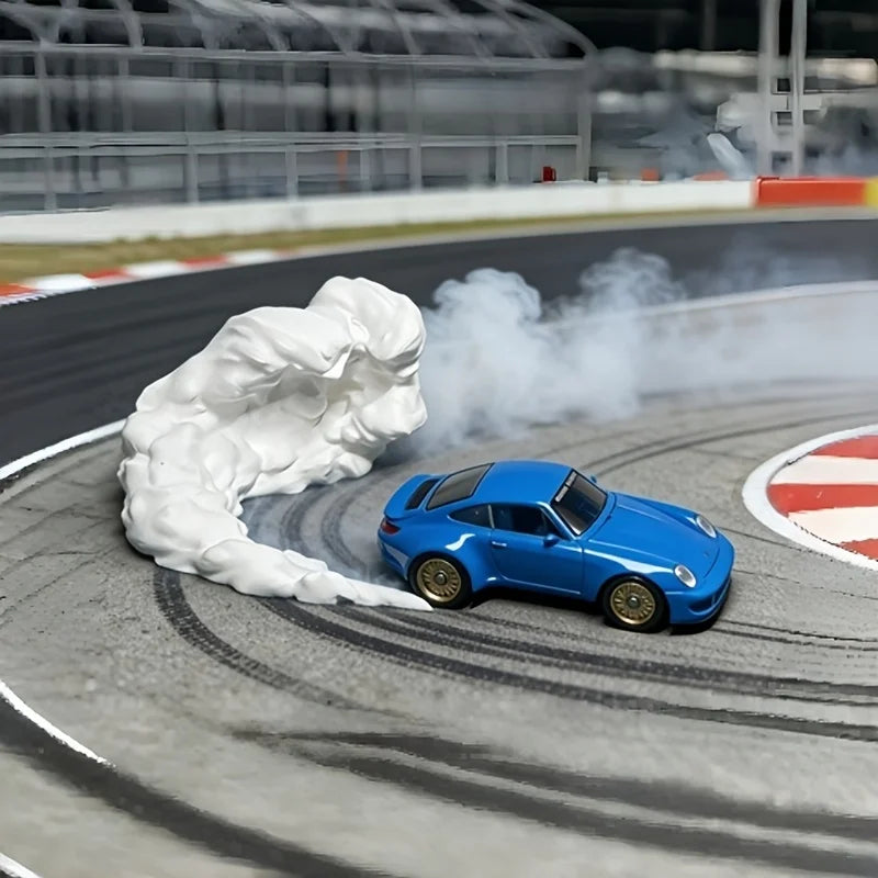 3D Printed 1:64 Miniature Drift Smoke Effect Model Ornament Racing Scene Accessory for Scale Car Models & Hobby Collectors Gifts Oasis Select