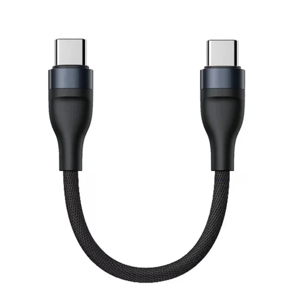 0.25M Data Cable USB C to Type C Fast Charging Data Cord Short Cable 66W Type C For iPhone 15 Huawei Samsung Portable Power Bank Oasis Select Blakc