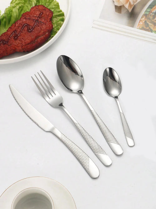 24-Piece Star Diamond Stainless Steel Cutlery Set – Serves 6 Flatware Cutlery Set Oasis Select