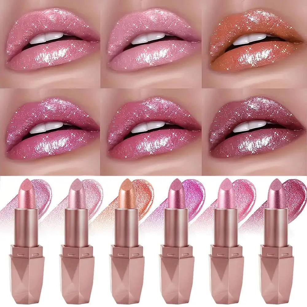 SAM SUGAR Diamond Glitter Lipstick – Metallic Pearlescent Shine