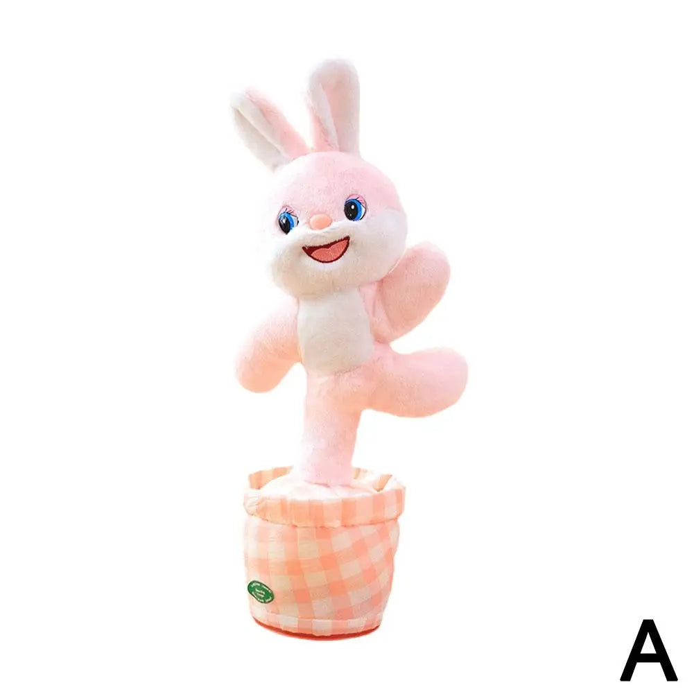 Talking Dancing Bunny Plush Toy Repeat What You Say Singing Wiggling Rabbit Doll For Baby Children Birthday Gift Oasis Select pink rabbit