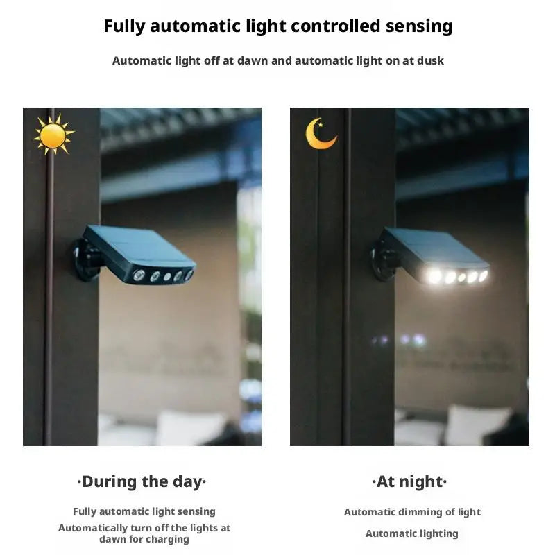 Solar LED Outdoor Street Lamp | IP65, Motion Sensor, 4-Light