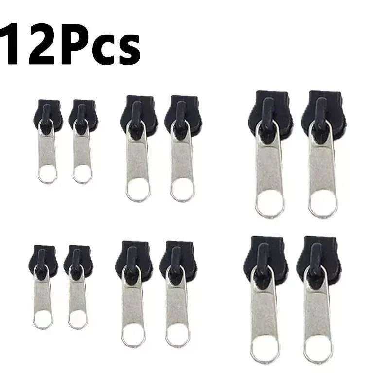 6-30Pcs New Instant Zipper Universal Instant Fix Zipper Repair Kit Replacement Zip Slider Teeth Rescue New Design for DIY Sew Oasis Select 12pcs Semi black