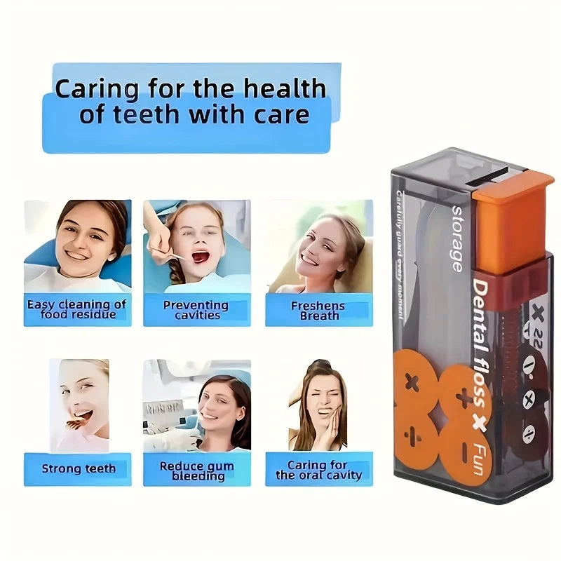 Portable Floss Dispenser Includes 10Pcs Floss Automatic Ejectable Floss Organiser Oral Care Press-on Disposable Flossing Sticks Oasis Select