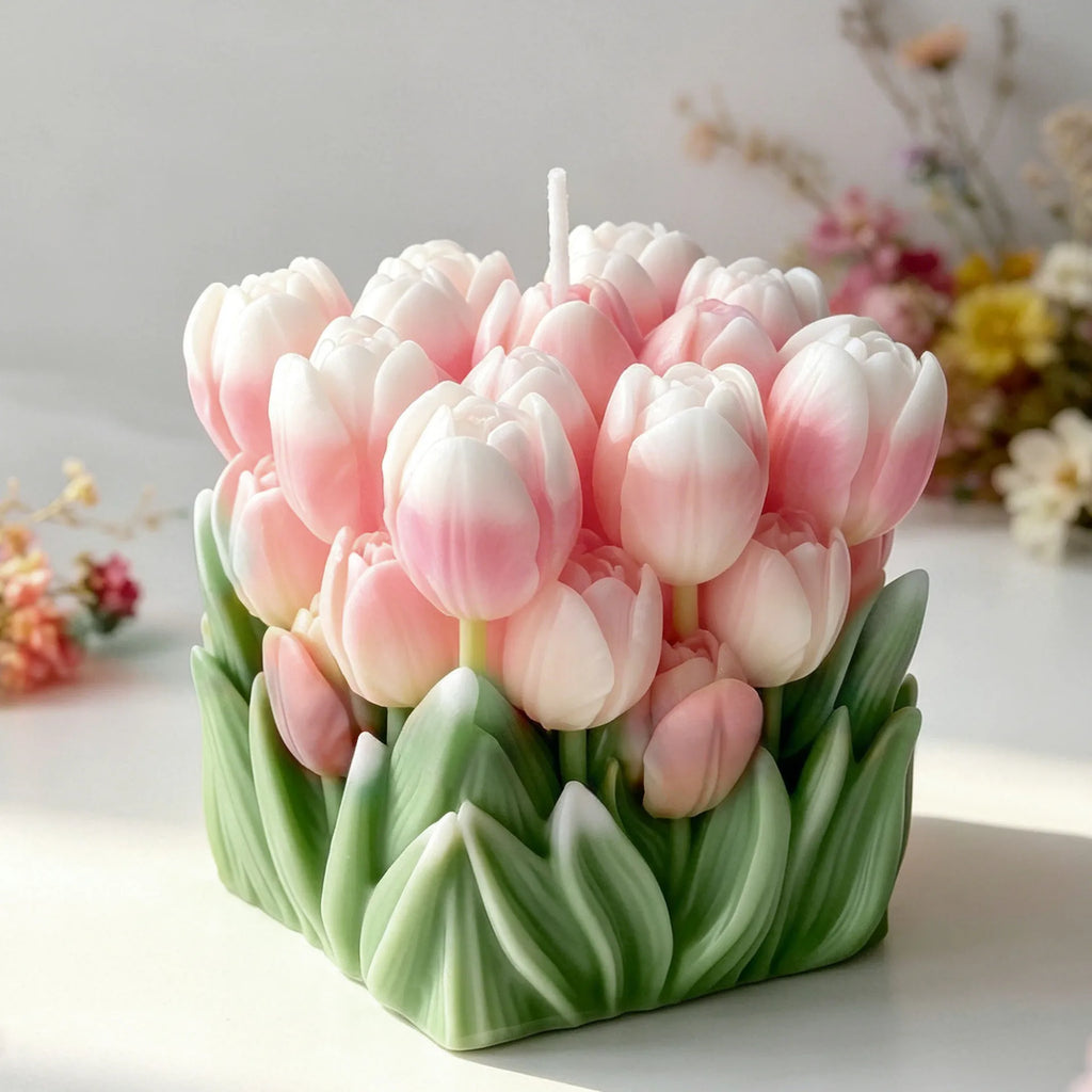 3D Tulip Flower Silicone Mold Tulip Bouquet Candle Mold for DIY Aromatherapy Candle, Soap, Resin, Plaster, Home Decor Oasis Select