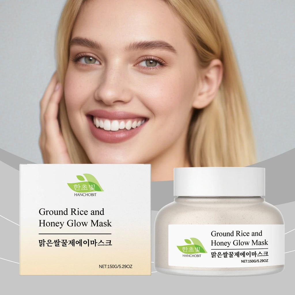 Rice & Honey Mask: Gentle Hydrating, Moisturizing & Exfoliating Leave-On Clay Mask for Facial Care Oasis Select