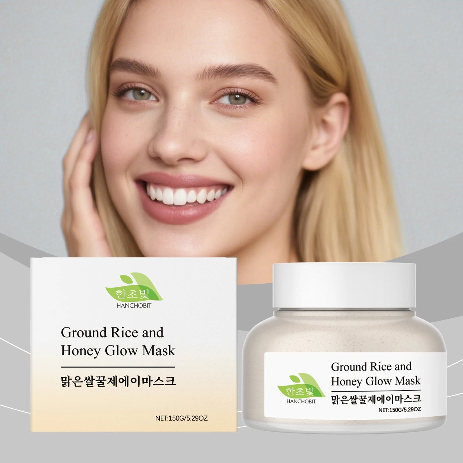 Rice & Honey Mask: Gentle Hydrating, Moisturizing & Exfoliating Leave-On Clay Mask for Facial Care Oasis Select