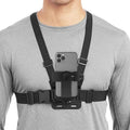 Sport Camera Chest Strap Holder, Adjustable Phone Clip Holder, Mobile Phone Clip Holder with Chest Strap Fixation Bracket Oasis Select Black color