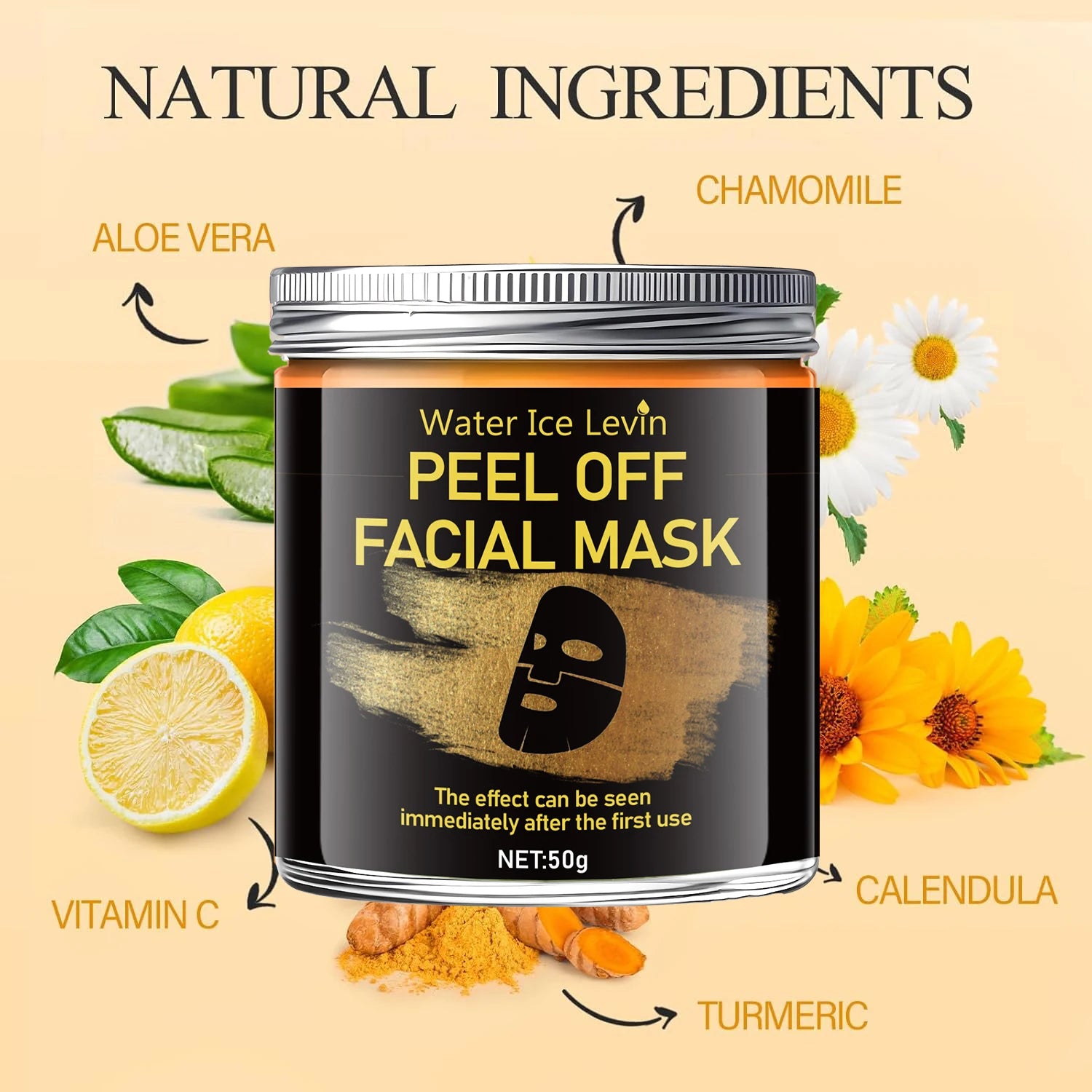Turmeric Vitamin C Retinol Peel Mask – Brighten & Moisturize Gel Peel Face Mask Oasis Select