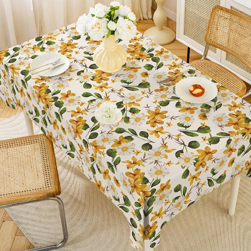 PVC Waterproof and Oil Resistant Tablecloth with Floral Patterns for Restaurant Dining Table Decoration and Kitchen Supplies Oasis Select