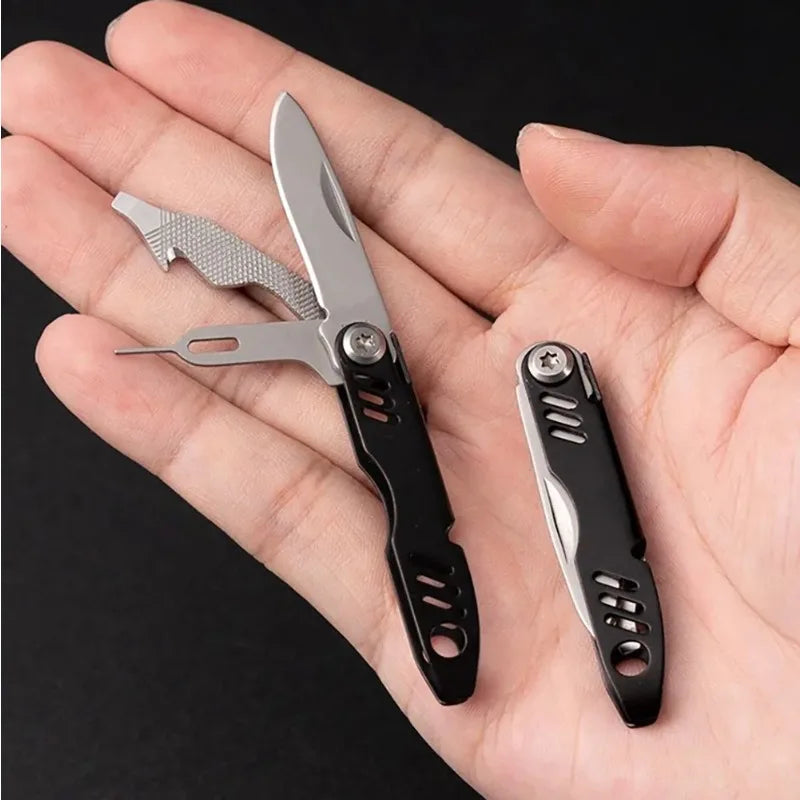 Mini Folding Multi Tool Pocket Utility Knife with Bottle Opener and Pry Bar for Everyday Carry Tasks SIM Ejector Tool Oasis Select
