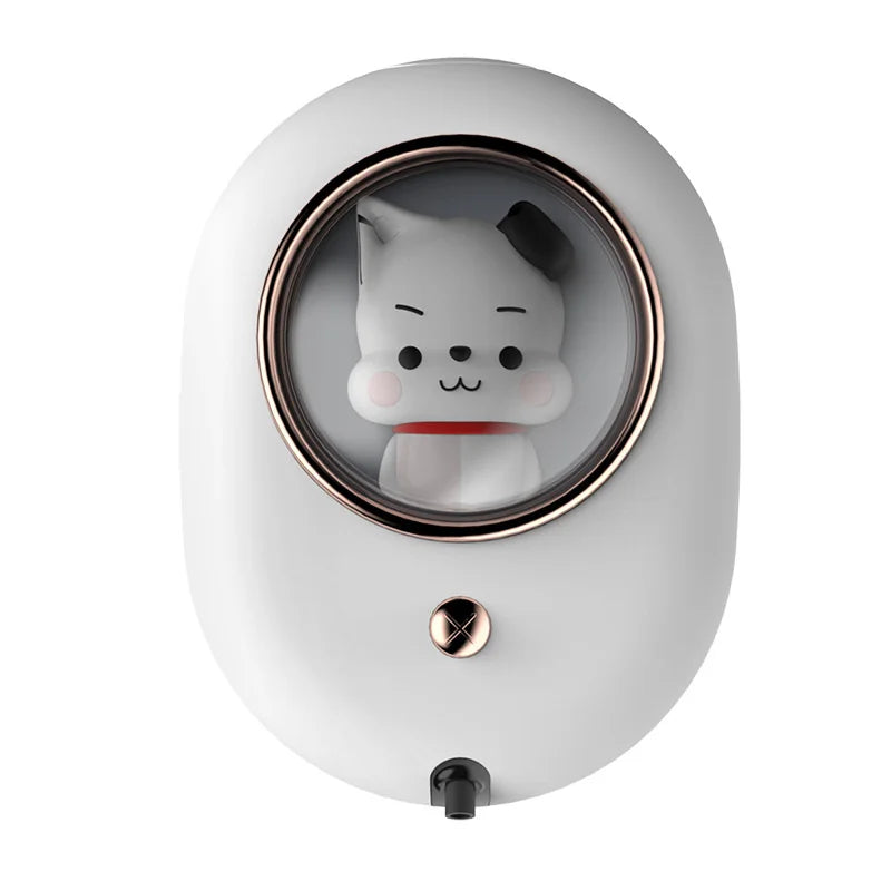 New Soap Dispenser Cute Pet Automatic Hand Washing Machine With The Lamp Wall-Mounted Induction Foam Soap Dispenser For Home Oasis Select White