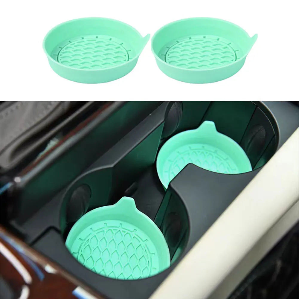 Silicone Car Cup Holder Insert Coasters – Non-Slip Set of 2/4