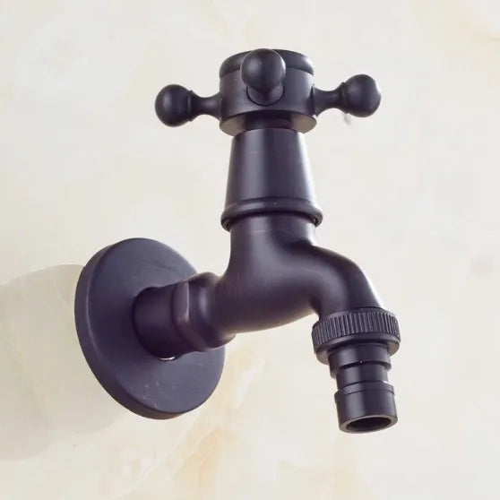 Vintage Solid Brass Single Handle Faucet for Washing Machine Wall Mounted Water Tap Oasis Select K