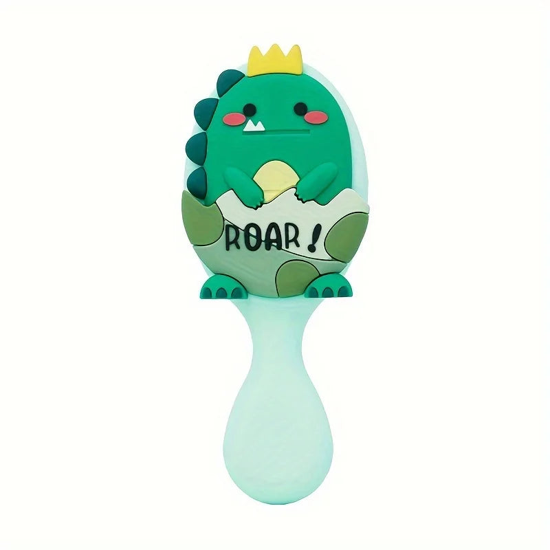 Cute Dinosaur Design Mini Detangling Brush - Air Cushion Scalp Massager for Smooth Hair Oasis Select Green