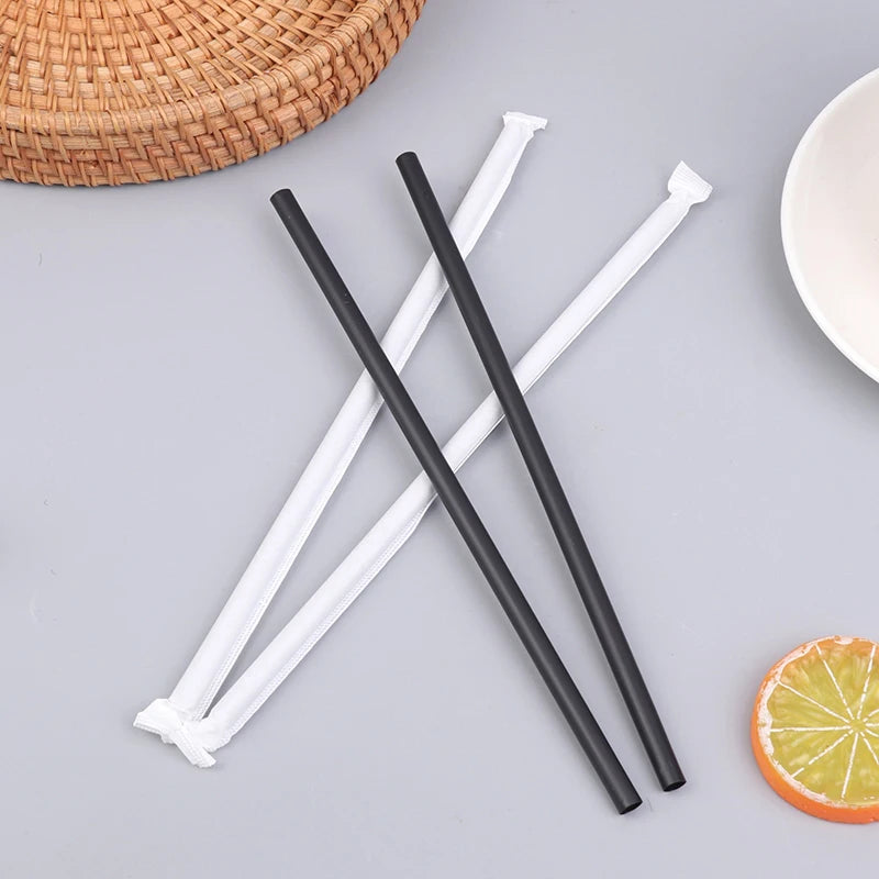 SUSU 100Pcs Drinking Straws Plastique Straws Single Piece Paper Packaging Rietjes Flexible Party Kitchen Beverage Straws Oasis Select