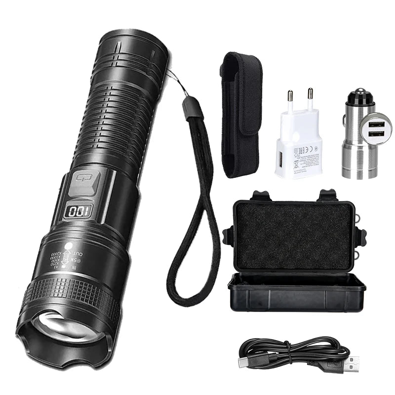 Ultra Bright Zoomable LED Tactical Flashlight | USB Rechargeable