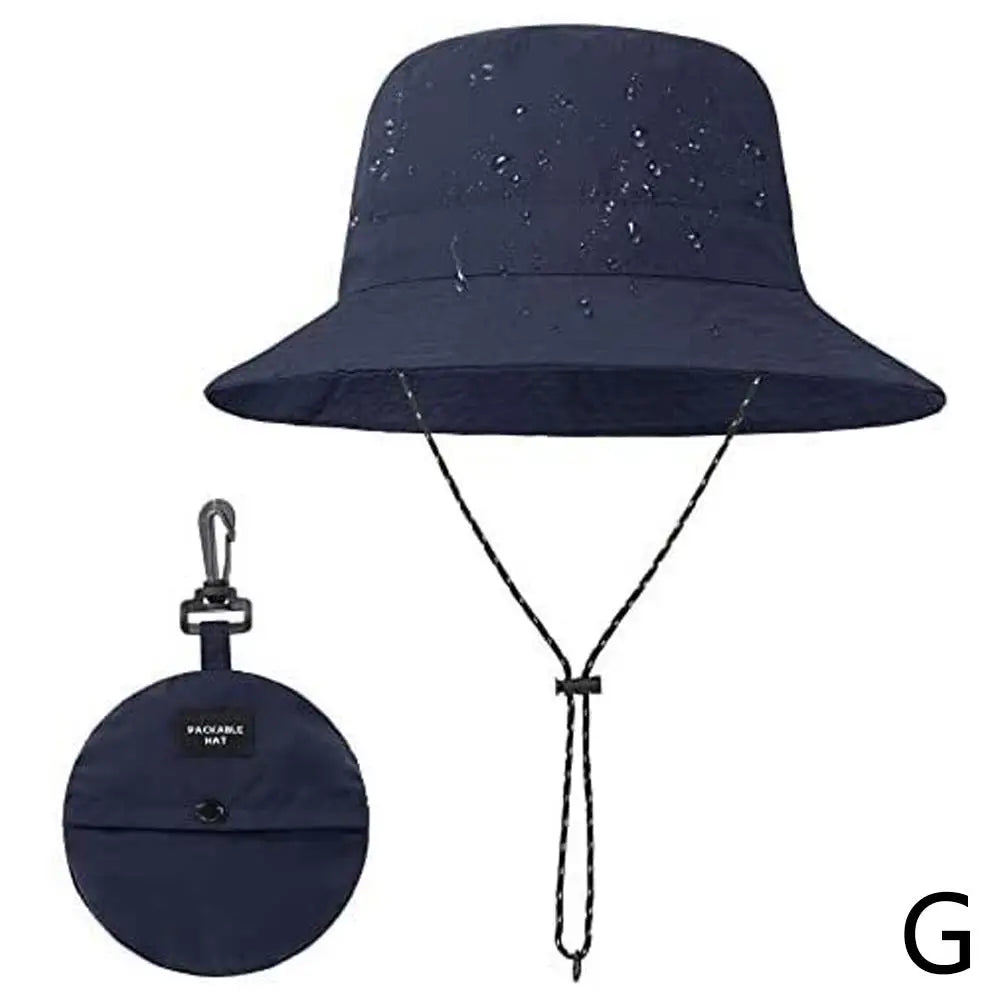 Waterproof Fisherman Hat Women Summer Sun Anti-UV Protection Camping Hiking Mountaineering Caps Men's Panama Bucket Outdoor Hat Oasis Select M navy blue