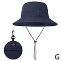 Waterproof Fisherman Hat Women Summer Sun Anti-UV Protection Camping Hiking Mountaineering Caps Men's Panama Bucket Outdoor Hat Oasis Select M navy blue