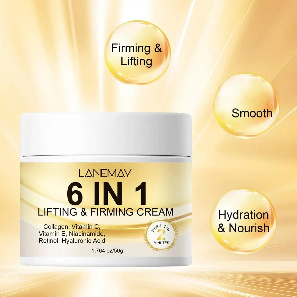 6 In 1 Collagen Face Cream Retinol Vitamin C Lifting Firming Facial Moisturizer Dark Spot Remover Whitening Brightening Skin Car Oasis Select