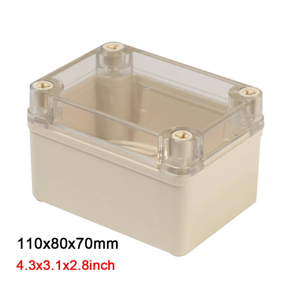 Plastic Junction Box White Waterproof Enclosure Box Electronic Transparent Cover Instrument Housing Case Electrical Project Box Oasis Select 110x80x70mm