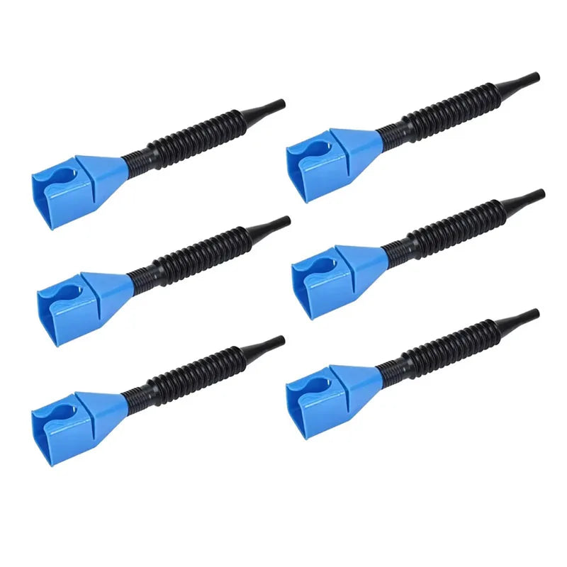 1/2/4/6pcs Blue Universal Plastic Multi-Function Wide Mouth Large Funnels Flexible Draining Tool Snap Funnel For Automotive Oil Oasis Select 6pcs