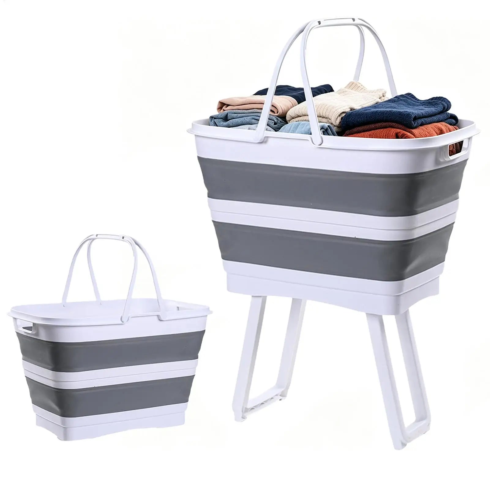 Laundry Basket 26L Large Foldable Elevated Organizer Clothes Basket Hampers for Bedroom for Home Bathroom Bedroom Kitchen Food Oasis Select