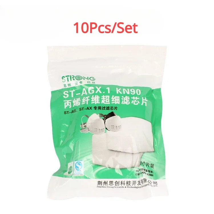 Industrial Dust Mask Reusable with Filter Cotton Dust Respirator Half-face Industrial Construction Anti-smog Safety Gas Mask Oasis Select 10Pcs sponges