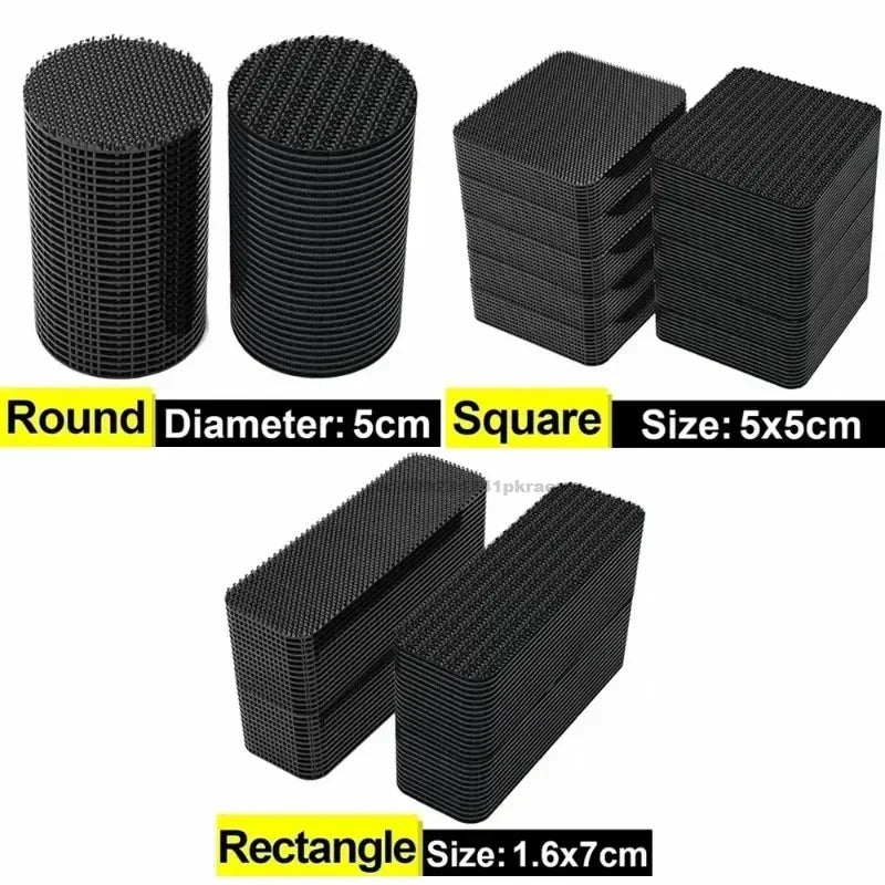 Strong Carpet Fixing Stickers Self-adhesive Touch Fastener Grip Tape Black Pad Double Faced Mat Fixed Patch Home Floor Anti Skid Oasis Select