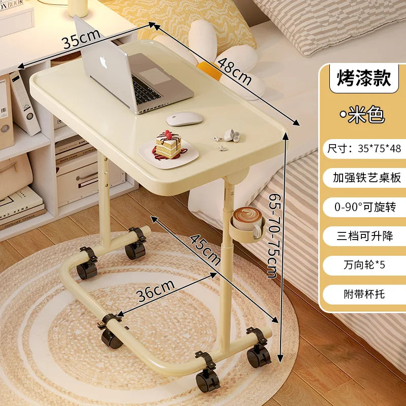 Multi-functional Movable lifting bedside table, home sofa side few, notebook computer table, folding small table, desk Oasis Select TY-Beige-B