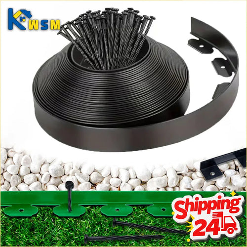 10M L Shaped Lawn Edging Heavy Duty Landscape Border for Grass Gravel Separation Pavement Edge Restraint DIY Garden Barrier Oasis Select