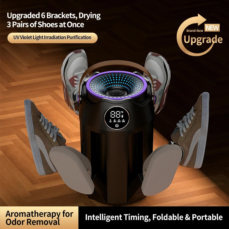 Intelligent Timer Shoe Dryer Household Portable Folding Six Arms Shoe Dryer Quick Drying Deodorizing Sterilizing Shoe Dryer Oasis Select