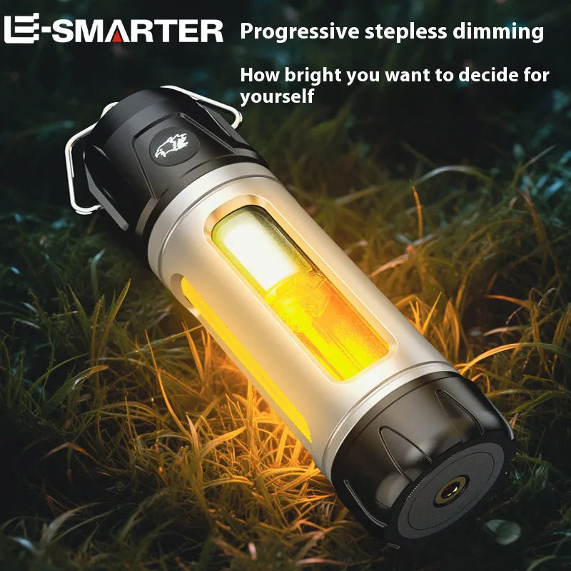 Rechargeable Stepless Dimming Flashlight High Bright Portable Lantern Outdoor Emergency Camping Tent Ambient Magnetic Work Lamp Oasis Select