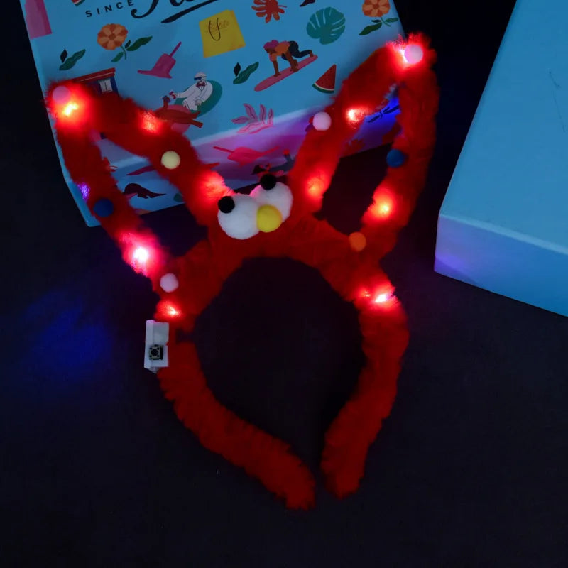Women Girls LED Bunny Ears Hairband Easter Light Up Headbands Halloween Glow Party Supplies Wedding Festival Oasis Select red-glasses