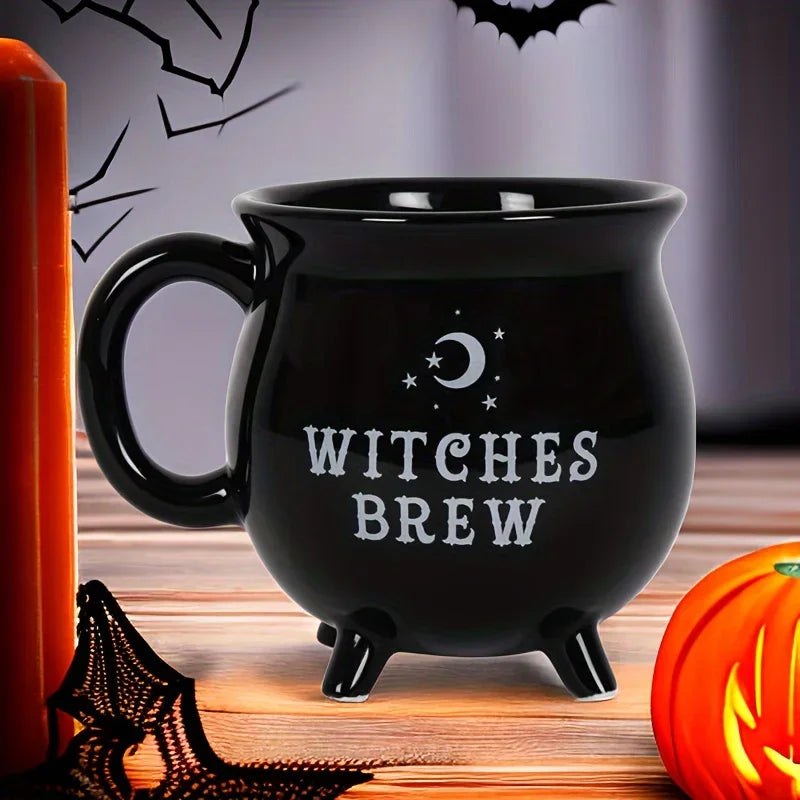 Witch Brew Cauldron Ceramic Coffee Mug 350ml | Halloween Gift Ceramic Coffee Mug Oasis Select