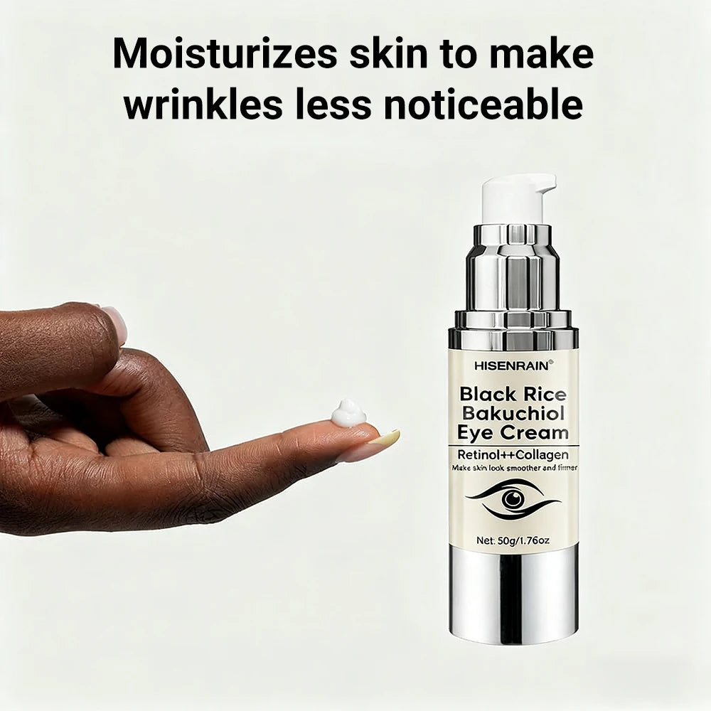 HISENRAIN Black Rice Anti-Aging Eye Cream Moisturizing Hydrating Anti-Aging Reduces Dark Circles Fine Lines Puffy Eyes. Oasis Select
