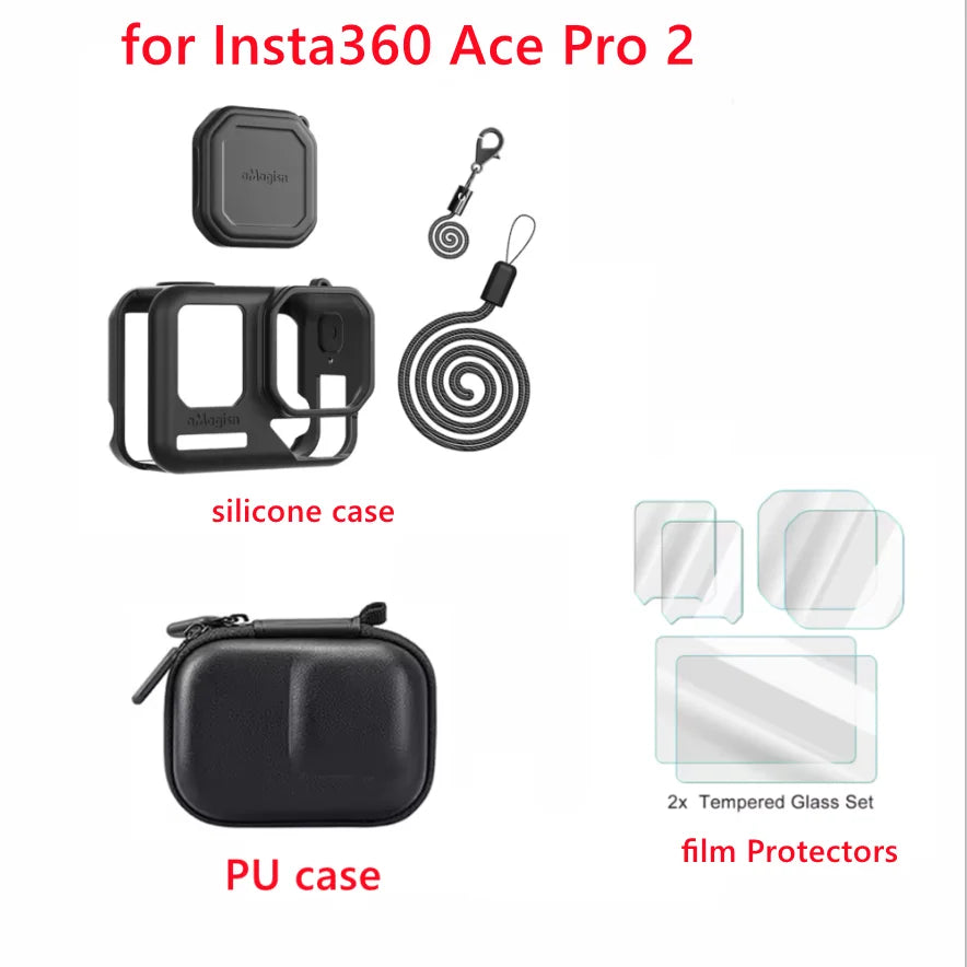 Insta360 Ace Pro 2 Screen Protector, Lens Cap & Storage Bag