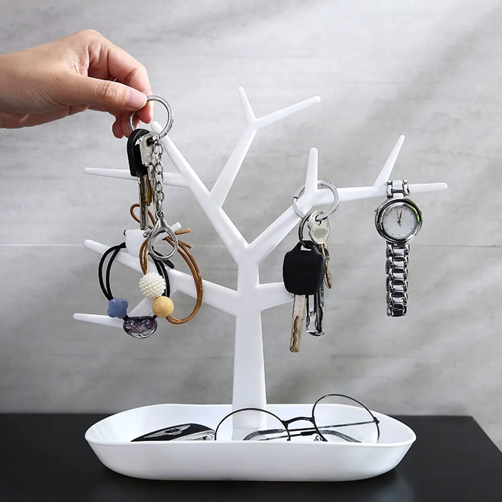 Creative Tree Shaped Jewelry Display Rack, Desktop Key Holder, Earrings, Rings, Watches, Multifunctional Storage Hanging Rack Oasis Select