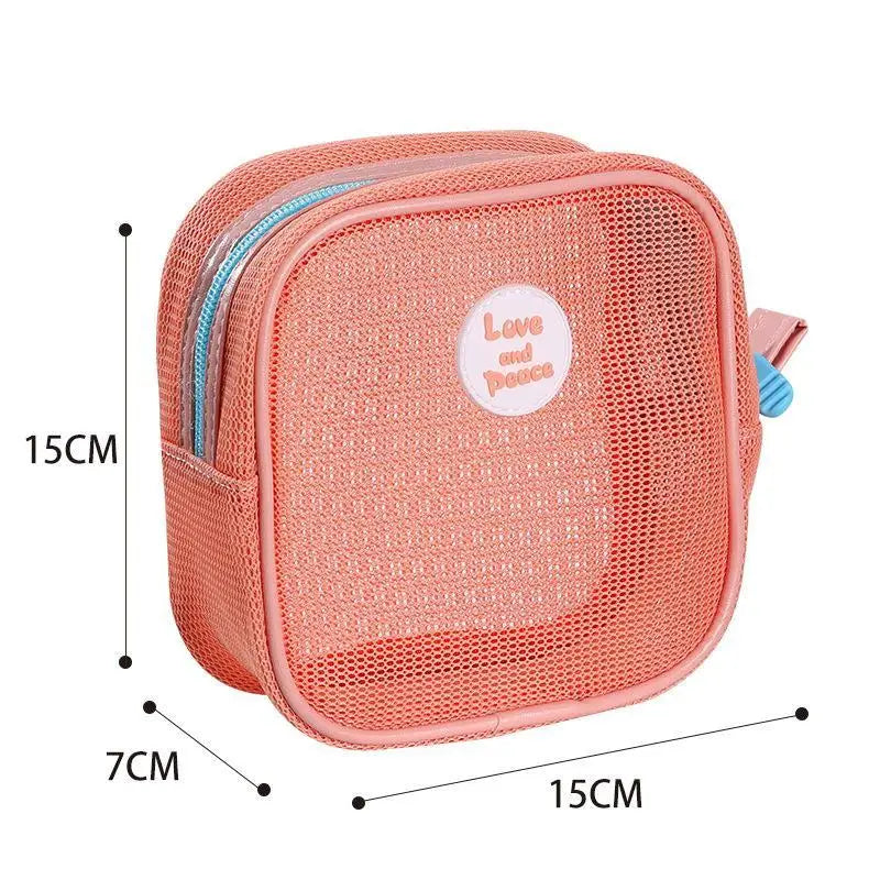 Portable Mesh Cosmetic Bag – Breathable Travel Makeup Pouch Mesh Cosmetic Bag Oasis Select MR-05
