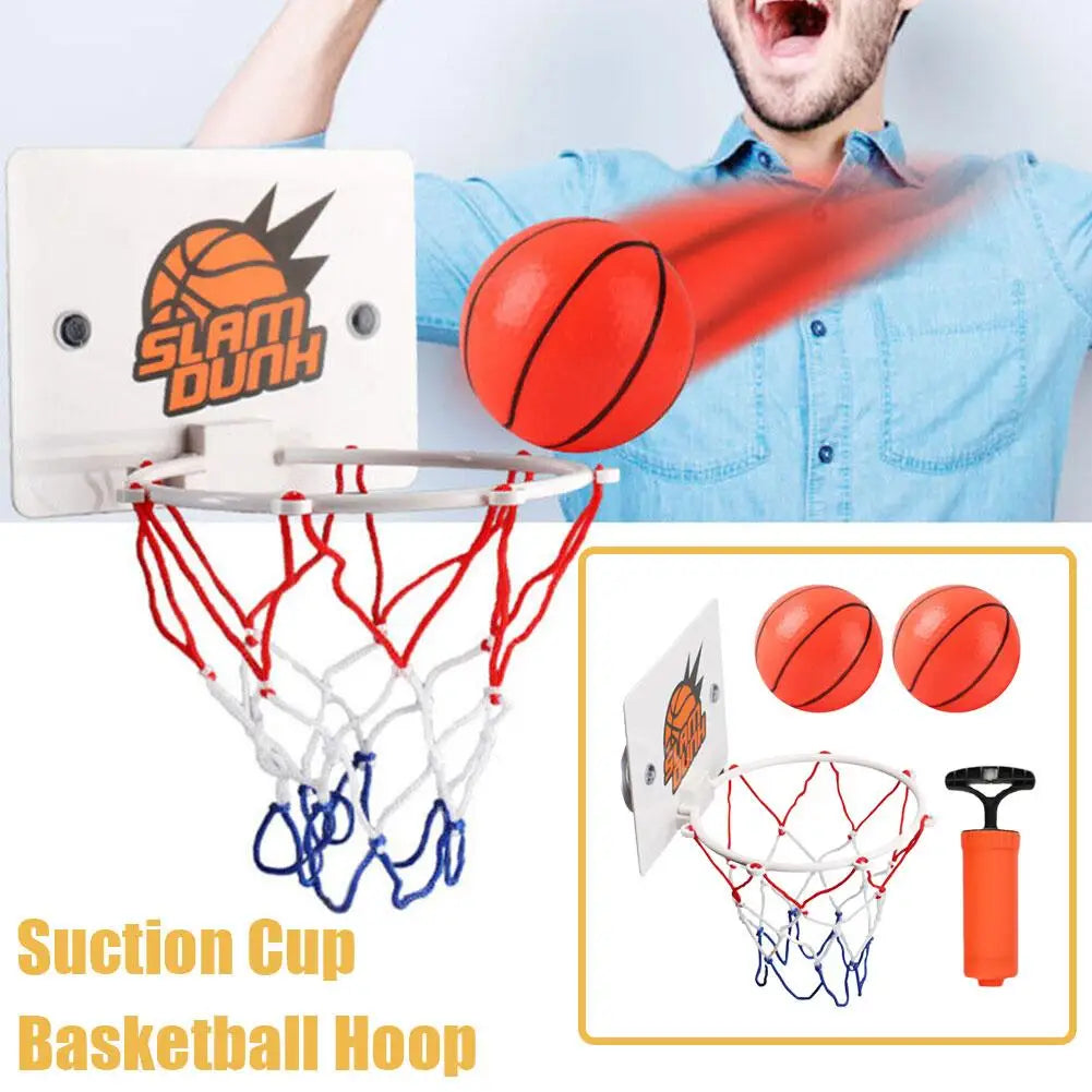 Mini Suction Cup Basketball Hoop Set – Indoor Game, 2 Balls