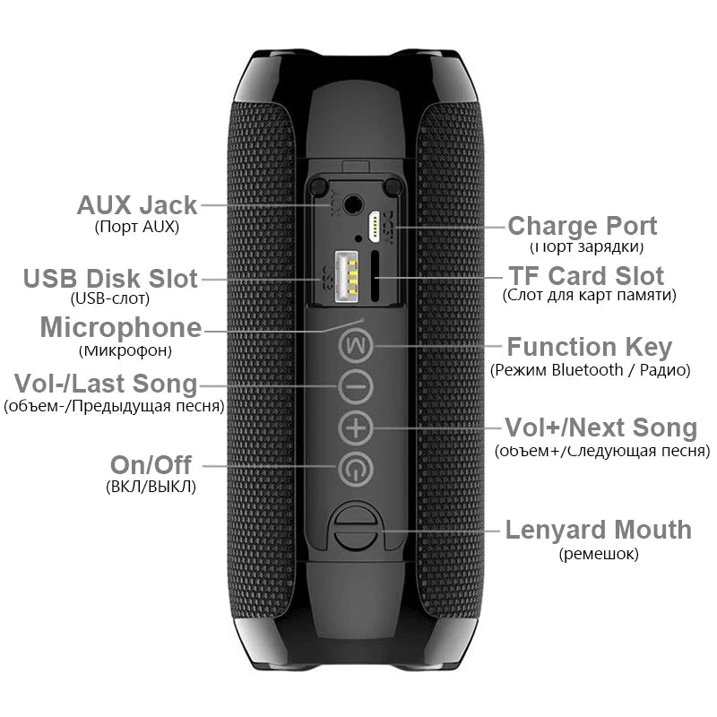 T&G 10W Portable Bluetooth Speaker | FM Radio, TWS & HiFi